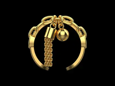 Chain Ring with diamonds N12 3D print model