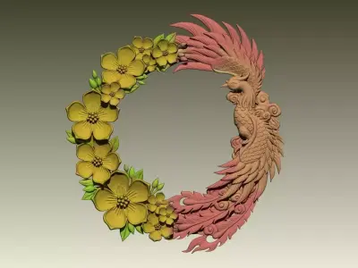 Phoenix Flower pendant 3D print model