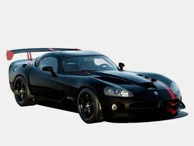 Dodge Viper SRT10 ACR 2008 Low-poly 3D model
