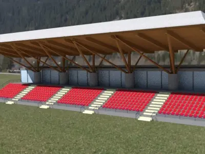Stadium Seating Tribune 3D model 3D model