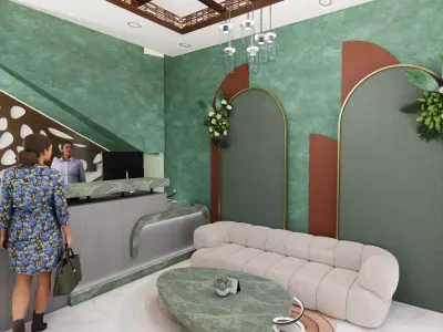 RECEPTION INTERIOR Low-poly 3D model