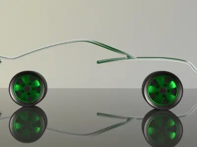 PORSCHE CARRERA INSPIRED ASHTRAY AND COASTERS SET 3D model