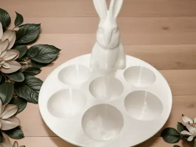 Bunny Easter Egg Stand  3D print model
