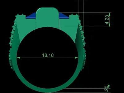 Stone Ring For Men 3D print model