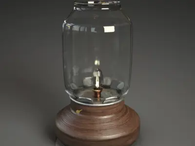 Retro vintage style lamp Low-poly 3D model