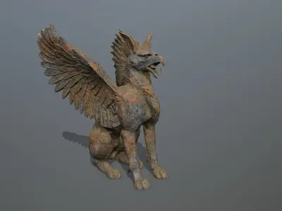 statue creature Low-poly 3D model