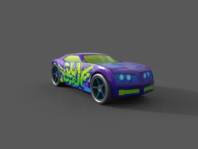 Stylized Toy Cars Low-poly 3D model