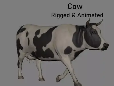 Cow Animated VFX Grace Low-poly Low-poly 3D model