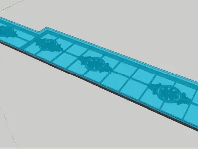 Iron Glass Roof Art Mounted Villa Facade 3D model 3D model 3D model