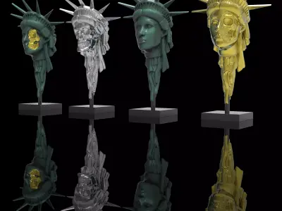 The Liberty Collection statue of skull 3D print model