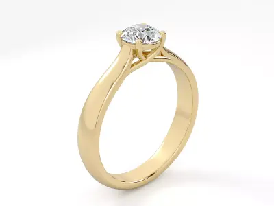 Round Diamond Engagement Ring 3D print model
