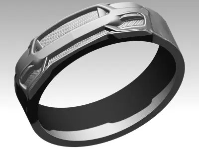 Fury Front Mustang Jewel Ring 3D print model