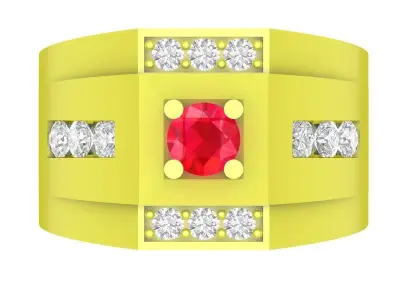 Luxury Oval Gemstone Diamond Ring for Men 4114 3D print model