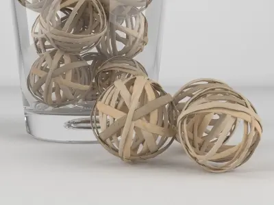 Wicker Balls Decor 3D model
