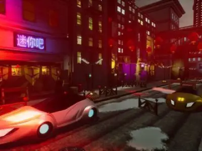 Asian City Unreal Low-poly 3D model