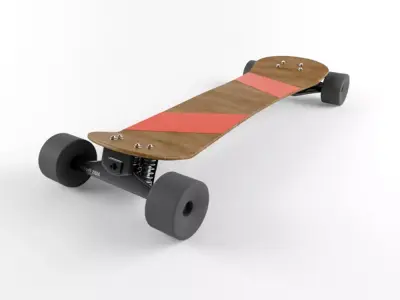 Longboard Custom Skateboard High Poly 3D Model 3D model