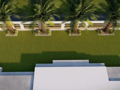 Garden design 3d model of luxury villa 3D model