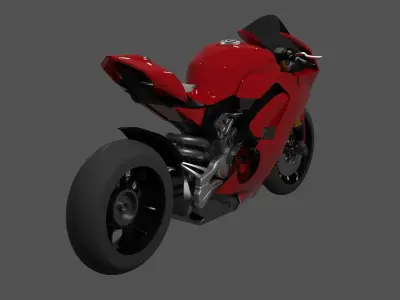 Ducati Panigale V4 - Supersport Racing Bike Low-poly 3D model