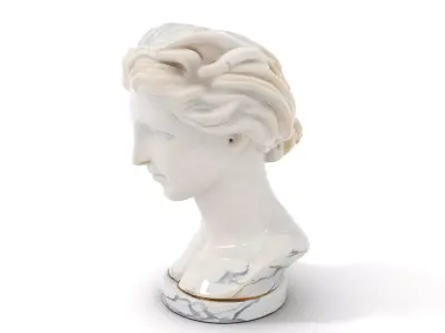 White Marble Bust model pack Low-poly 3D model