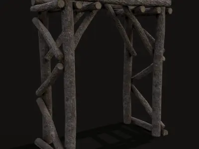 Primitive Log Archway Low-poly 3D model