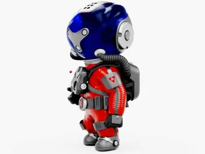 TOON ASTRONAUT K-3000 Rigged for Unreal Engine - Unity - MIXAMO  3D model