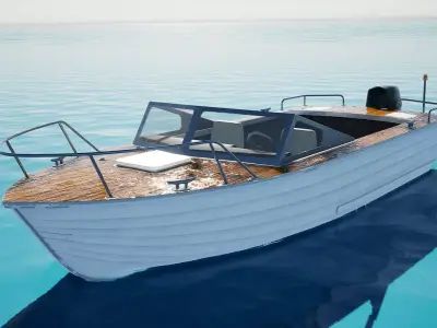 Btm SpeedBoat - Unreal Engine Project Low-poly 3D model