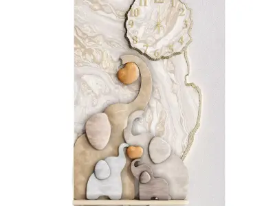 Panel with elephants for a child room 3D model