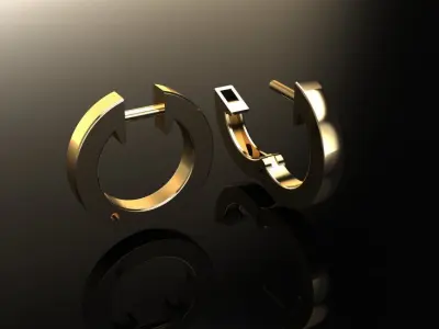 Simple Square Hoop Earring Size Large 3D print model