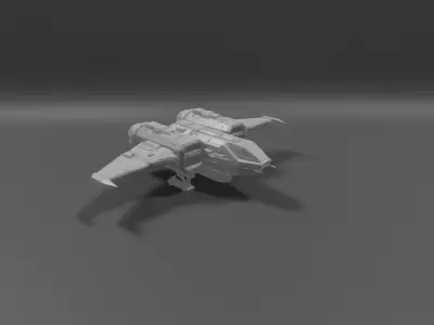 futuristic spacecraft 3d model Free low-poly 3D model