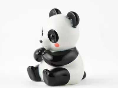 Cute Panda Figurine model pack Low-poly 3D model