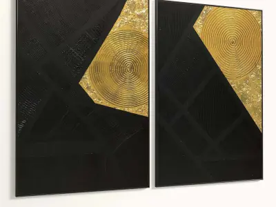 Plaster Two Photo Frame 324 Low-poly 3D model