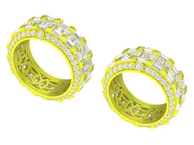 6981 Luxury Diamond Wedding Ring 3D print model