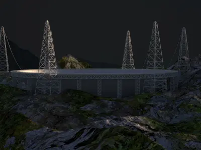 FAST tianyan chinese telescope 3D model