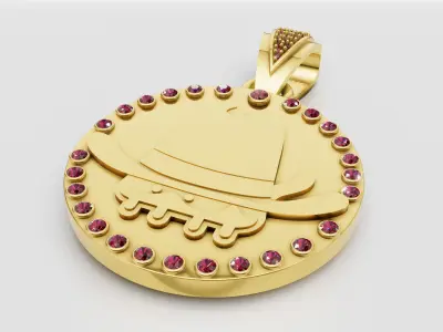 cowboy pendant 3D printable model 3D print model