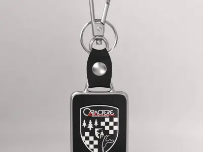 Caractere car  metal logo keychain 3d model  3D model