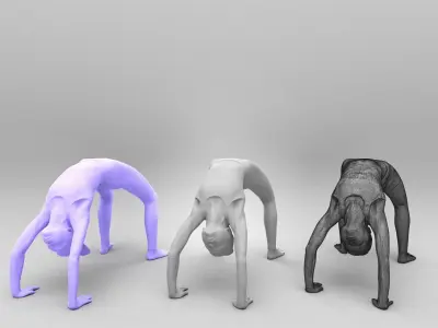 Young sports woman doing bridge exercise 448 Low-poly 3D model