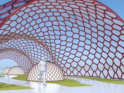 Park decorative glass tunnel 3D model