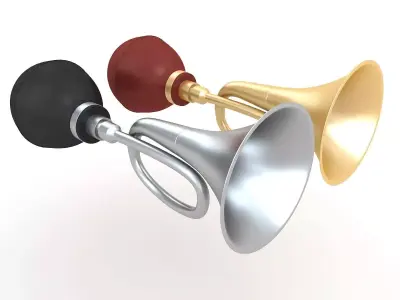 Vintage car air horn 3D model