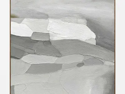 Plaster two square photo frames 52 Low-poly 3D model