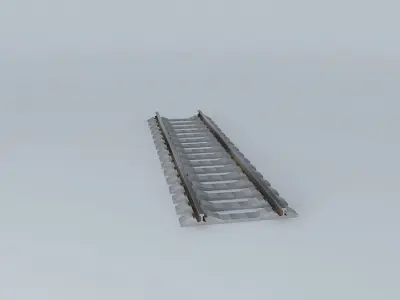 Eco Rail Track Straight Concrete Sleepers Free 3D model