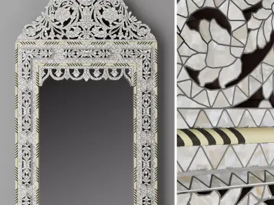 RH Hand carved inlay mirror1 3D model
