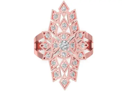Luxury Floral Cluster Diamond Ring for Women 2767 3D print model