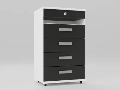 Chest of drawers  Five Drawers Free low-poly 3D model