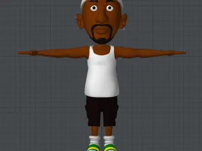 Sport man Low-poly 3D model