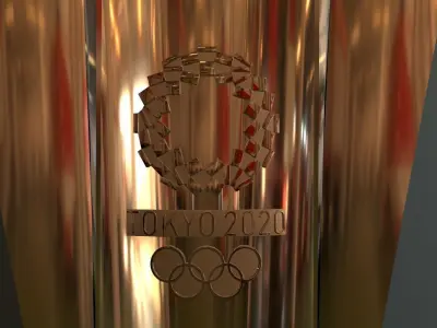 Tokyo 2020 Olympic Torch Low-poly 3D model
