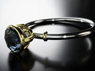 Diamond Ring 3D model Low-poly 3D model
