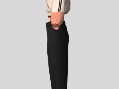 Cropped Women Hoodie and Pants 3D model
