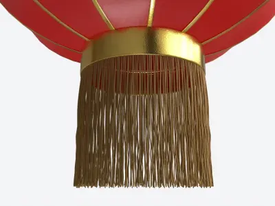 Oriental Traditional Hanging Paper Lantern 03 3D model