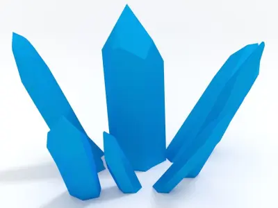Crystals group of Free low-poly 3D model
