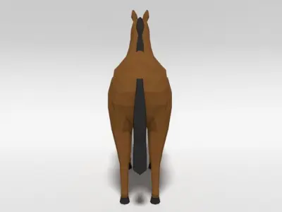 Low Poly Cartoon Horse  Low-poly 3D model